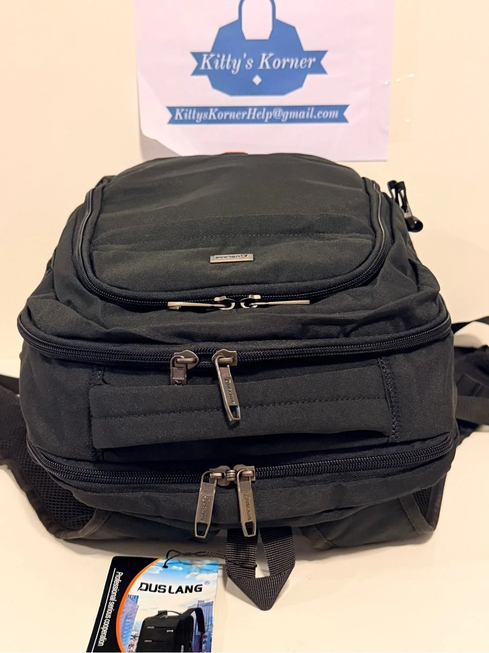 NWT Duslang Black Laptop Backpack